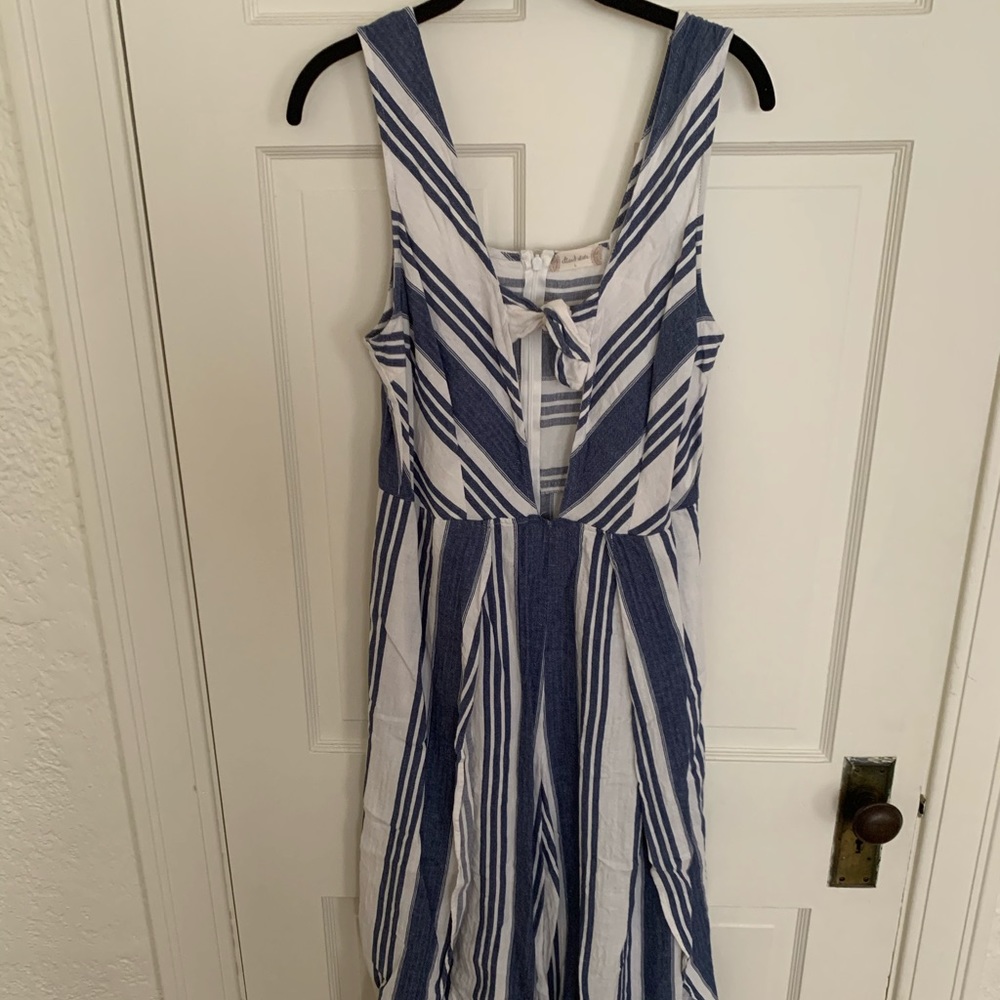 Blue and white jumpsuit